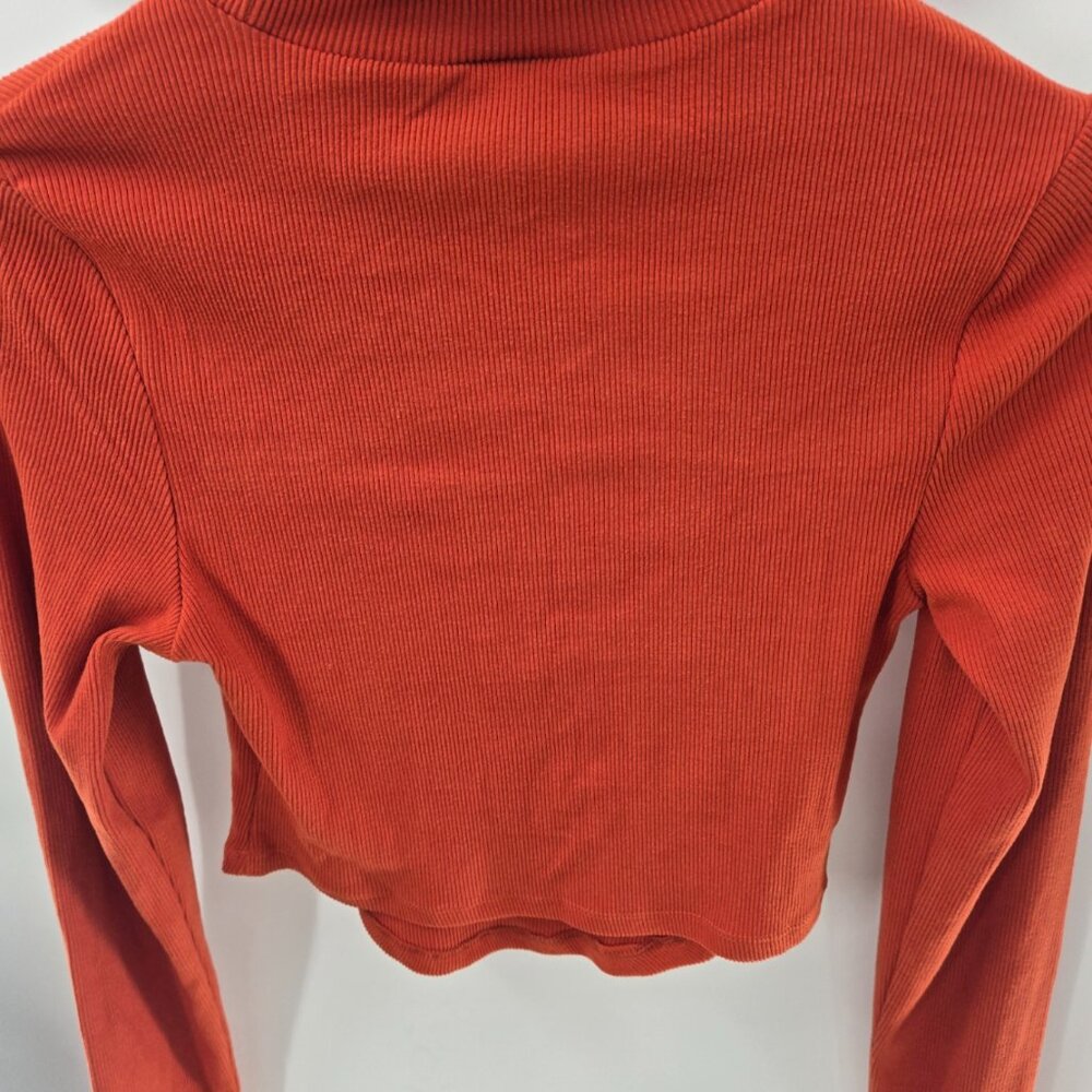 Lovepoem by Block Orange Sweater Cowl Neck Cutout Ribbed Medium - Picture 4 of 12